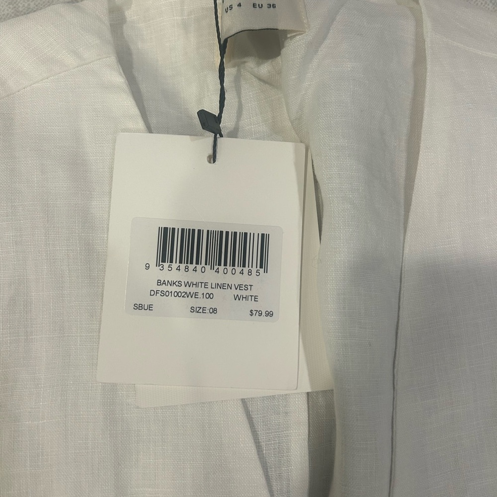 DISSH white linen vest